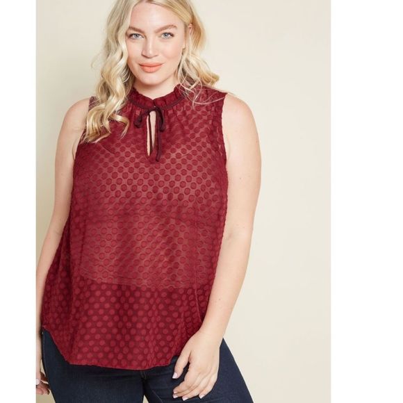 ModCloth Stylish Vision Polka Dot Top - Picture 2 of 3